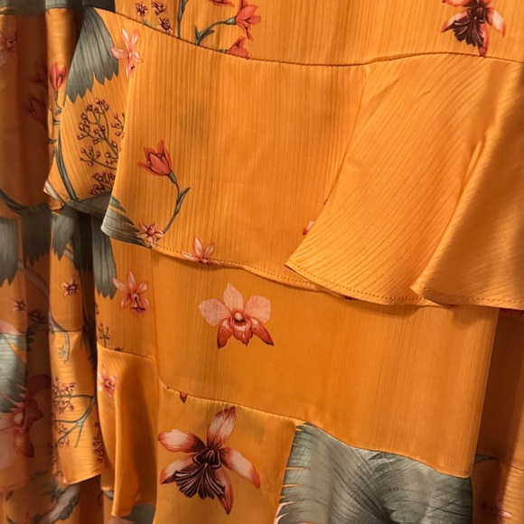 Johanna Ortiz x H&M collab Floral Mustard Yellow Dress with Bow - Picture 8 of 16